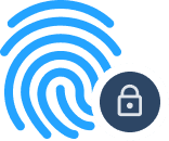 fingerprint icon with lock symbol